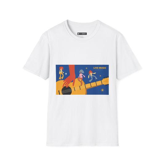 Blues Music Fan T-Shirt guitar playing hand - Unisex Softstyle Tee, Guitar Lover Gift, Musician Apparel, Concert Outfit, Blues Enthusiast Clothing