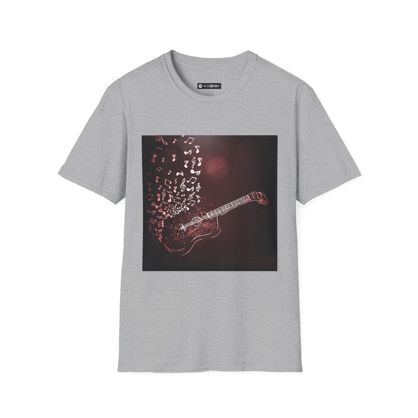 Blues Music Fan T-Shirt guitar w-notes - Unisex Softstyle Tee, Guitar Lover Gift, Musician Apparel, Concert Outfit, Blues Enthusiast Clothing