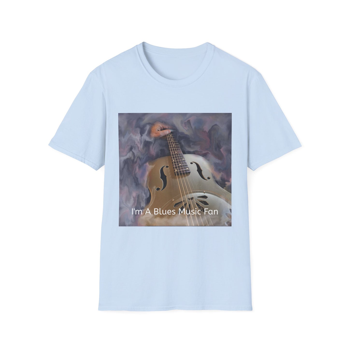 Blues Music Fan T-Shirt resonator guitar - Unisex Softstyle Tee, Guitar Lover Gift, Musician Apparel, Concert Outfit, Blues Enthusiast Clothing