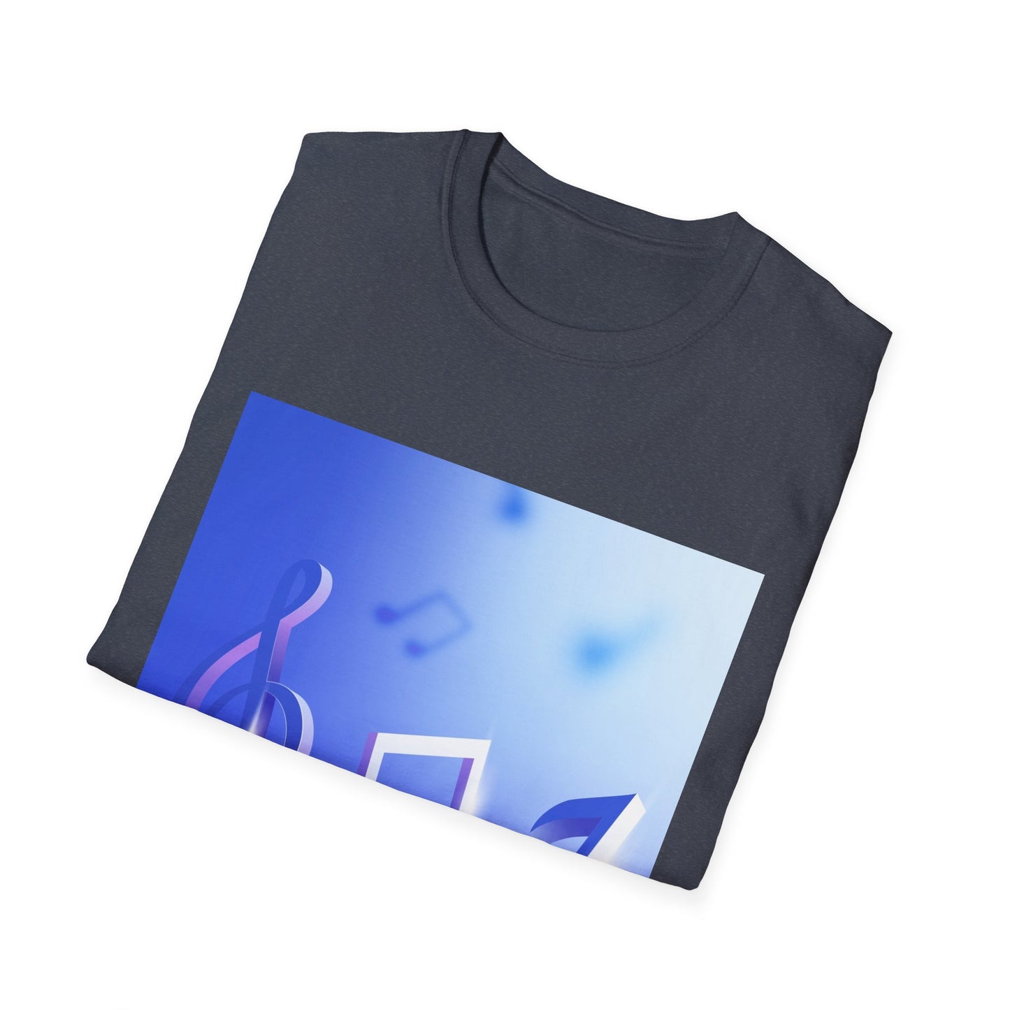 Blues Music Fan T-Shirt music notes2 - Unisex Softstyle Tee, Guitar Lover Gift, Musician Apparel, Concert Outfit, Blues Enthusiast Clothing