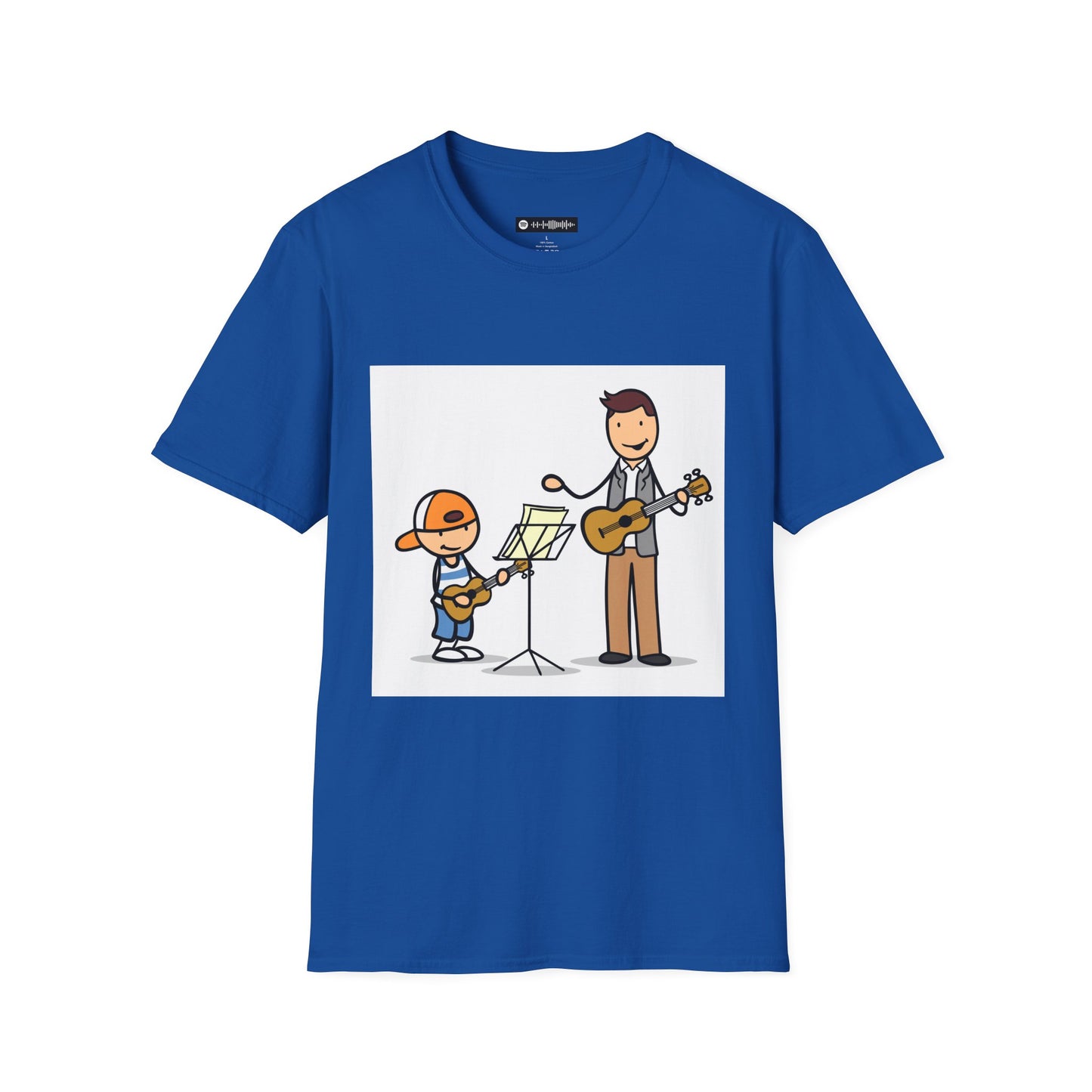Blues Music Fan T-Shirt boy learning - Unisex Softstyle Tee, Guitar Lover Gift, Musician Apparel, Concert Outfit, Blues Enthusiast Clothing