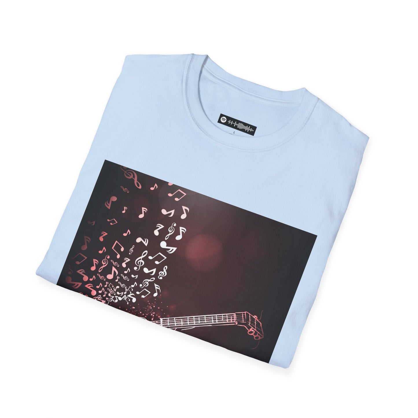 Blues Music Fan T-Shirt guitar w-notes - Unisex Softstyle Tee, Guitar Lover Gift, Musician Apparel, Concert Outfit, Blues Enthusiast Clothing