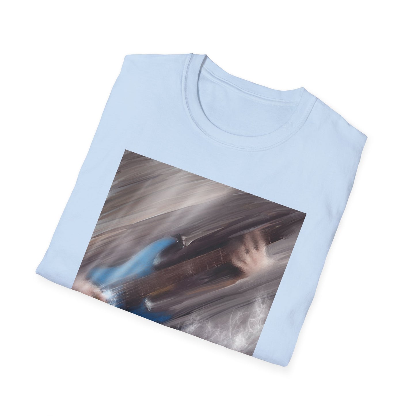 Blues Music Fan T-Shirt - Blue Guitar Unisex Softstyle Tee, Guitar Lover Gift, Musician Apparel, Concert Outfit, Blues Enthusiast Clothing