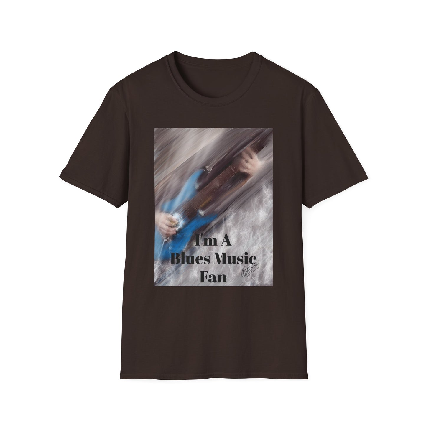 Blues Music Fan T-Shirt - Blue Guitar Unisex Softstyle Tee, Guitar Lover Gift, Musician Apparel, Concert Outfit, Blues Enthusiast Clothing