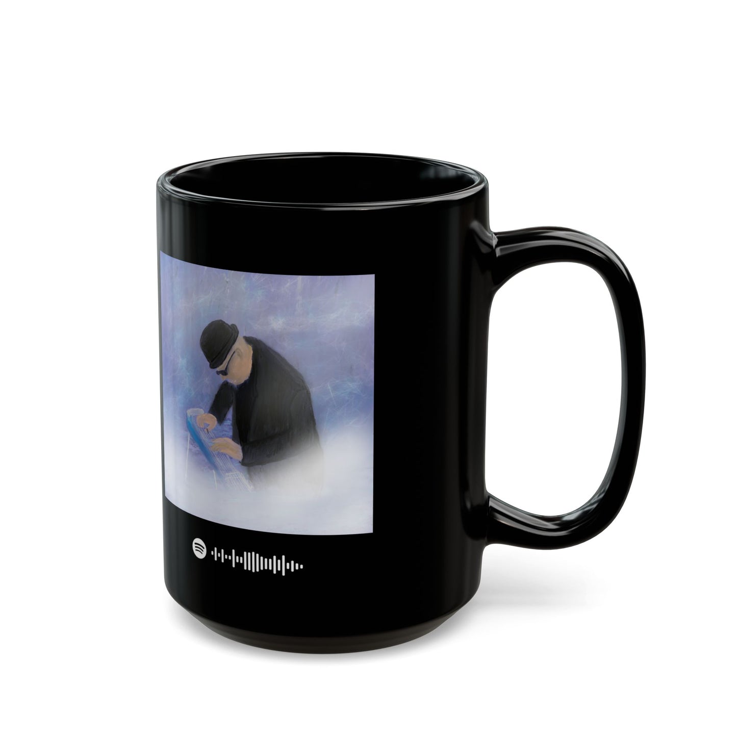 Music-Themed Mug style #2 for Blues Lovers, Perfect Gift for Musicians and Coffee Enthusiasts, Unique Black Mug for Home or Office, Celebrate Music!