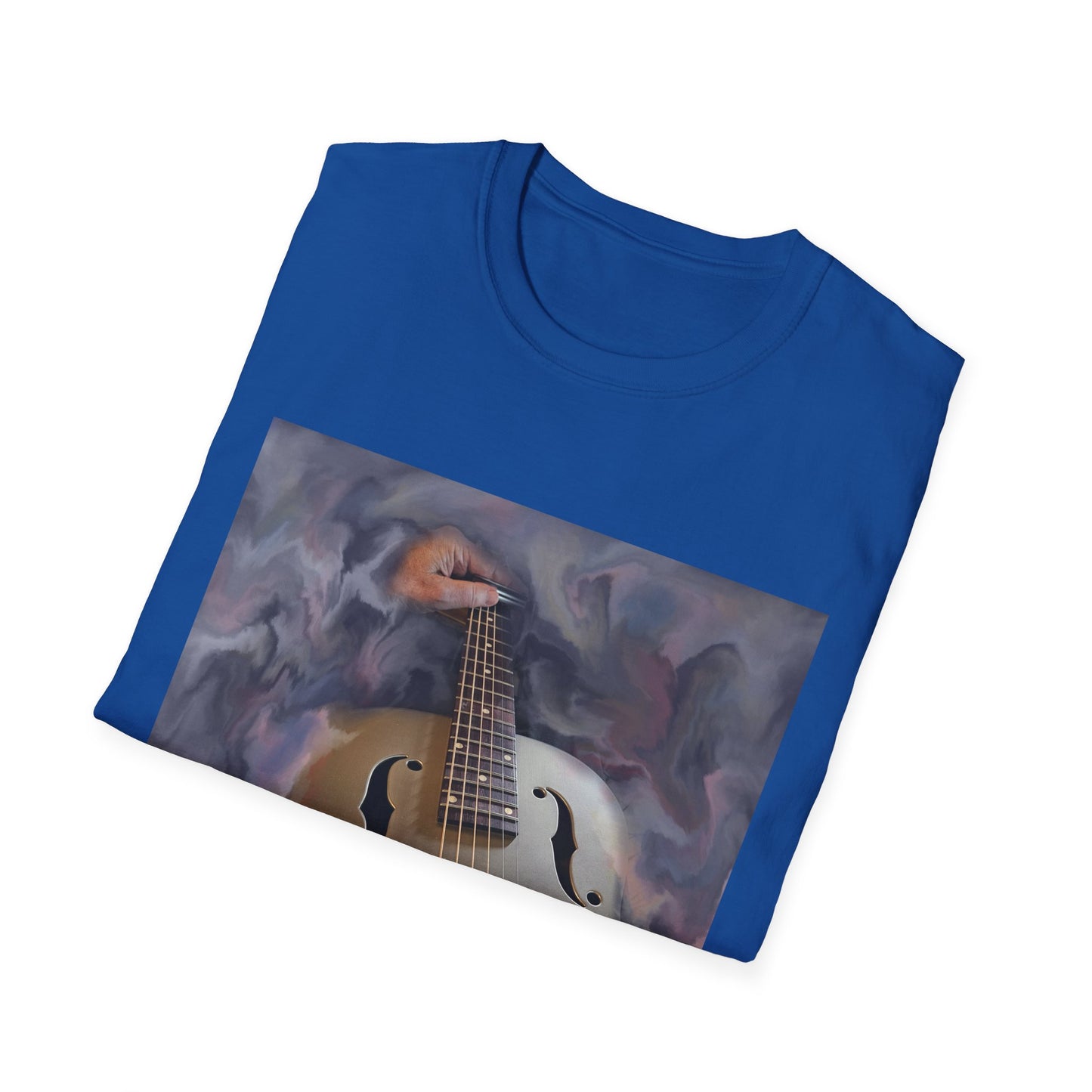 Blues Music Fan T-Shirt resonator guitar - Unisex Softstyle Tee, Guitar Lover Gift, Musician Apparel, Concert Outfit, Blues Enthusiast Clothing