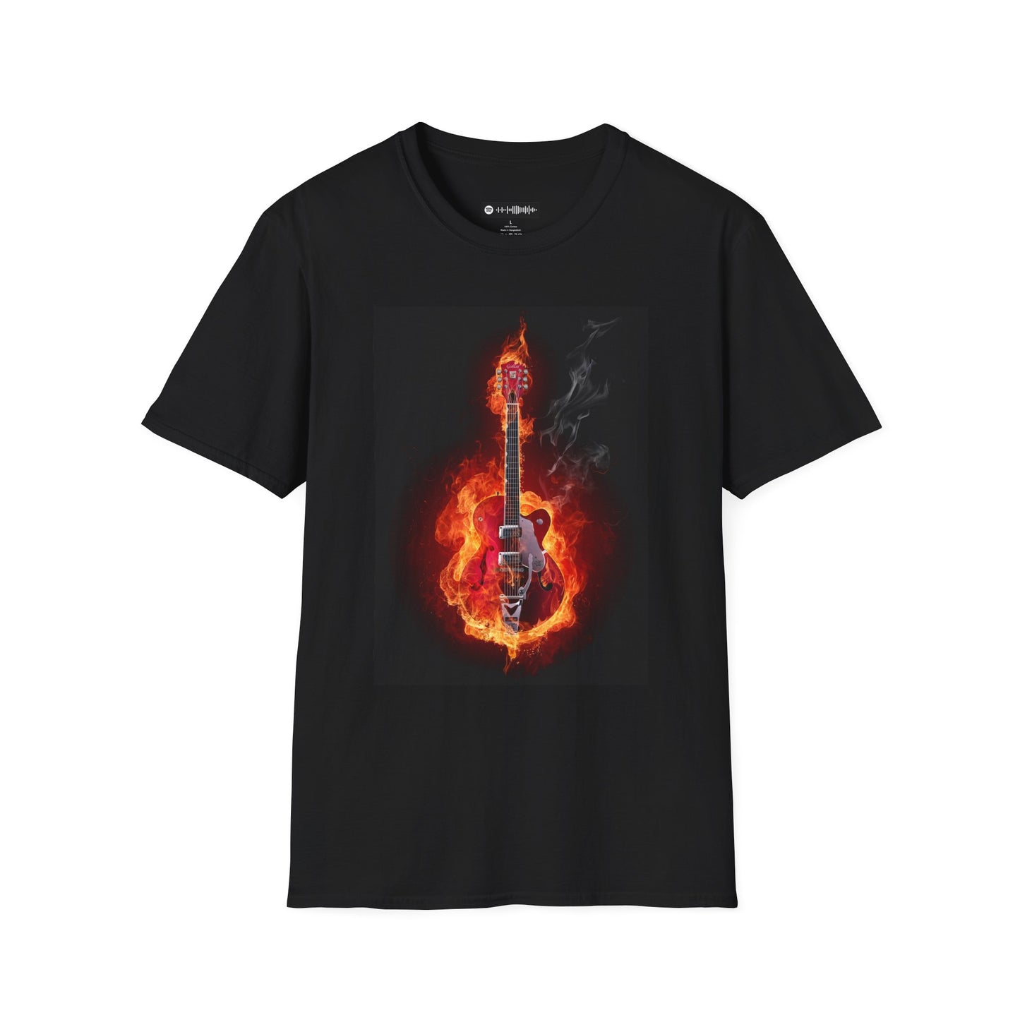 Blues Music Fan T-Shirt fire elec guitar - Unisex Softstyle Tee, Guitar Lover Gift, Musician Apparel, Concert Outfit, Blues Enthusiast Clothing