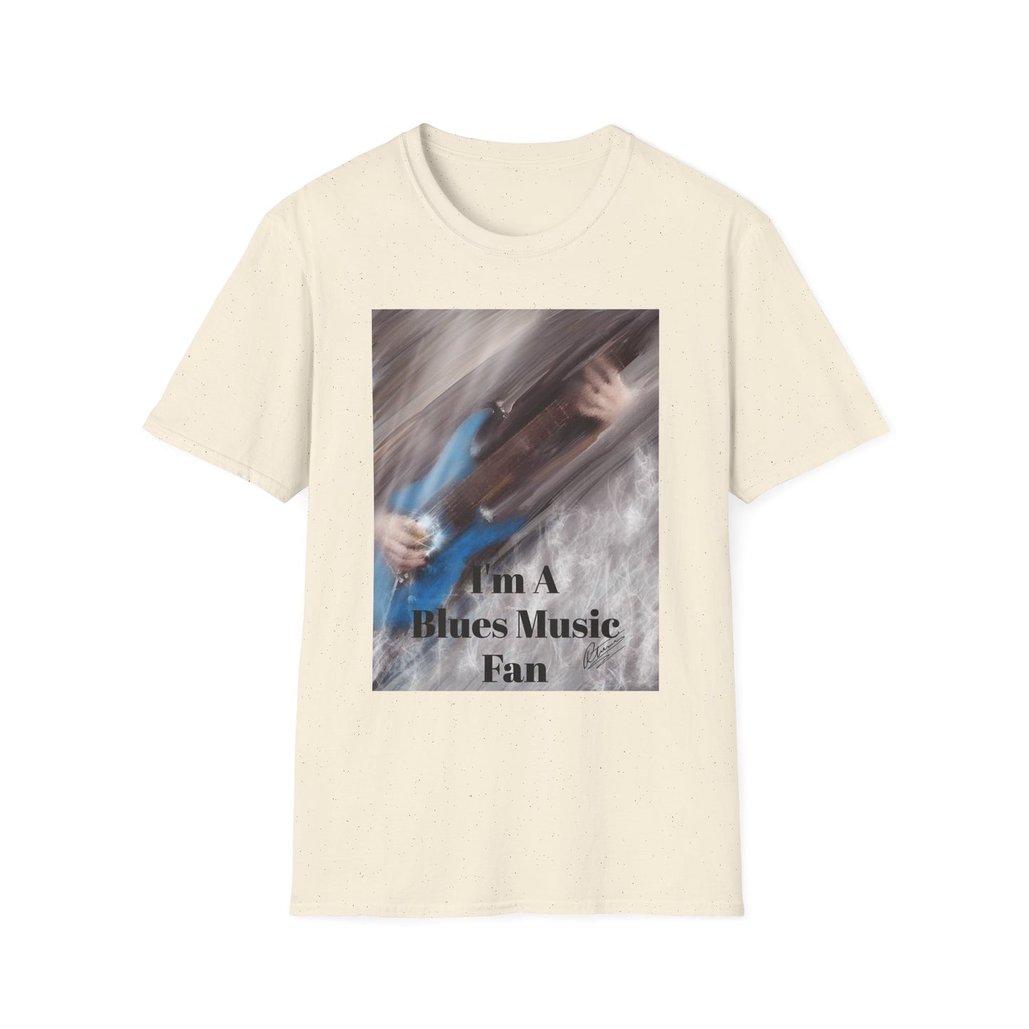Blues Music Fan T-Shirt - Blue Guitar Unisex Softstyle Tee, Guitar Lover Gift, Musician Apparel, Concert Outfit, Blues Enthusiast Clothing