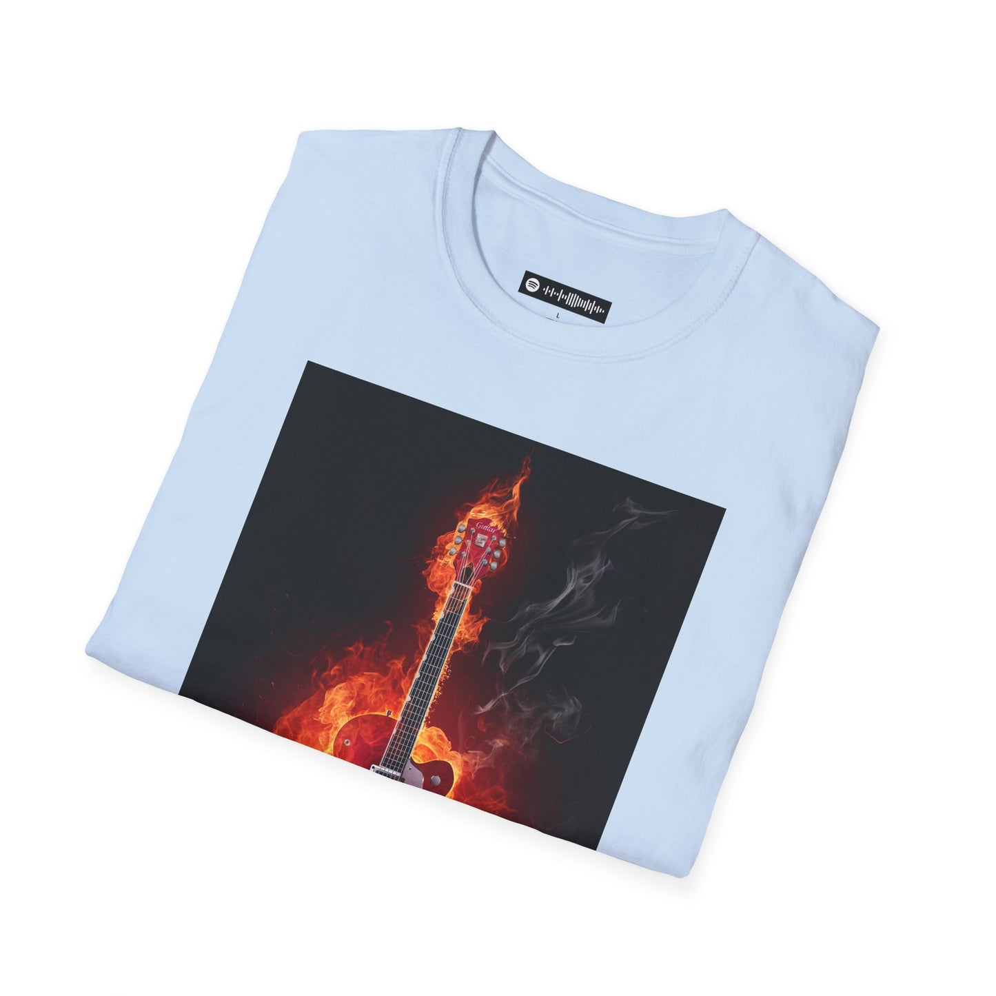 Blues Music Fan T-Shirt fire elec guitar - Unisex Softstyle Tee, Guitar Lover Gift, Musician Apparel, Concert Outfit, Blues Enthusiast Clothing