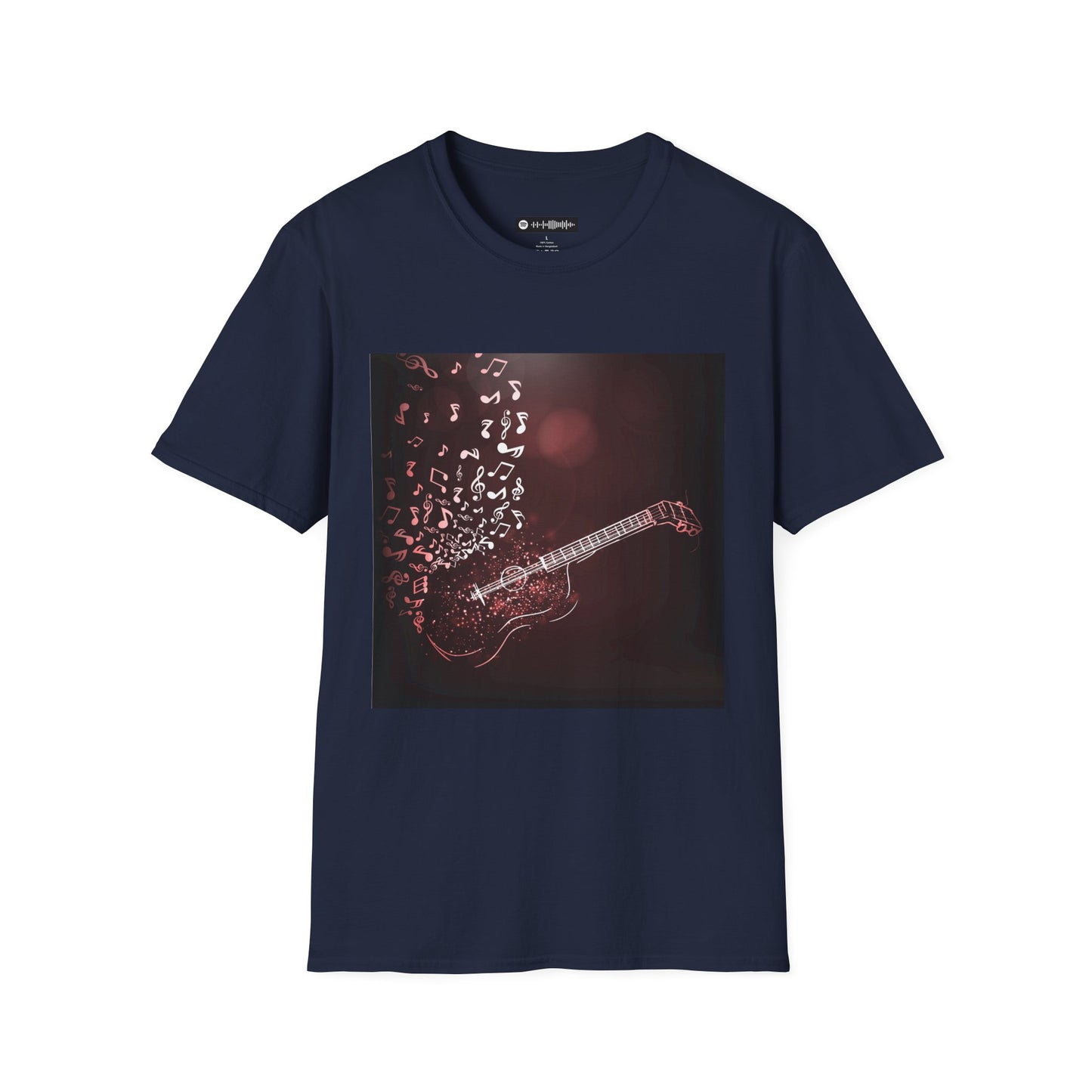 Blues Music Fan T-Shirt guitar w-notes - Unisex Softstyle Tee, Guitar Lover Gift, Musician Apparel, Concert Outfit, Blues Enthusiast Clothing