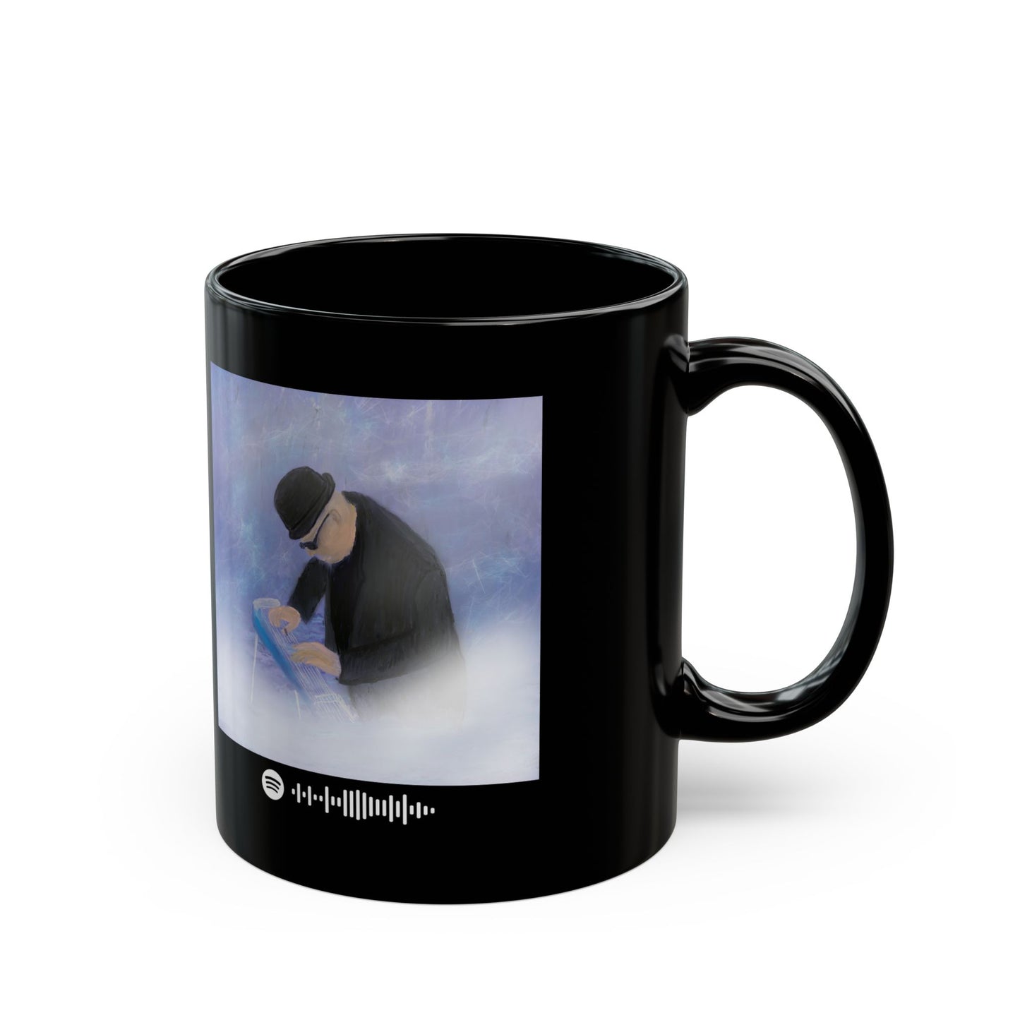 Music-Themed Mug style #2 for Blues Lovers, Perfect Gift for Musicians and Coffee Enthusiasts, Unique Black Mug for Home or Office, Celebrate Music!