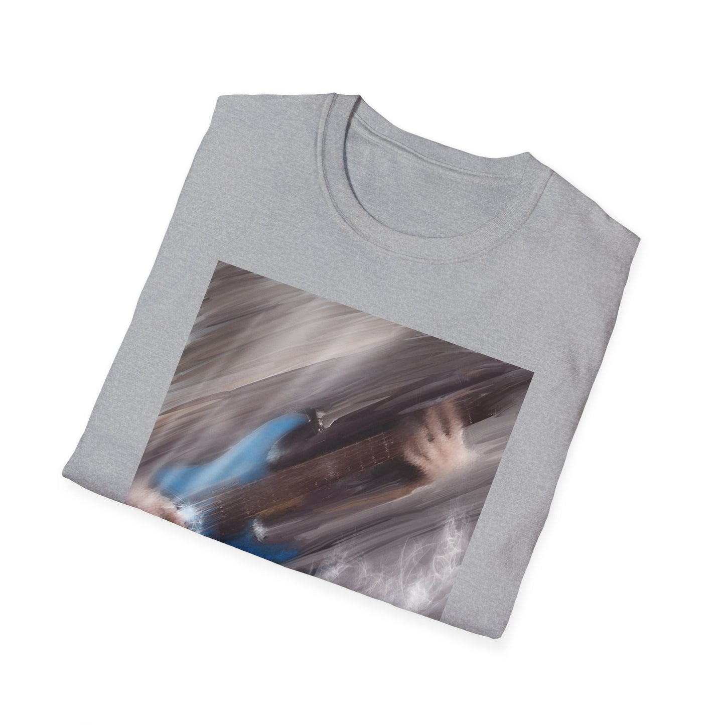 Blues Music Fan T-Shirt - Blue Guitar Unisex Softstyle Tee, Guitar Lover Gift, Musician Apparel, Concert Outfit, Blues Enthusiast Clothing