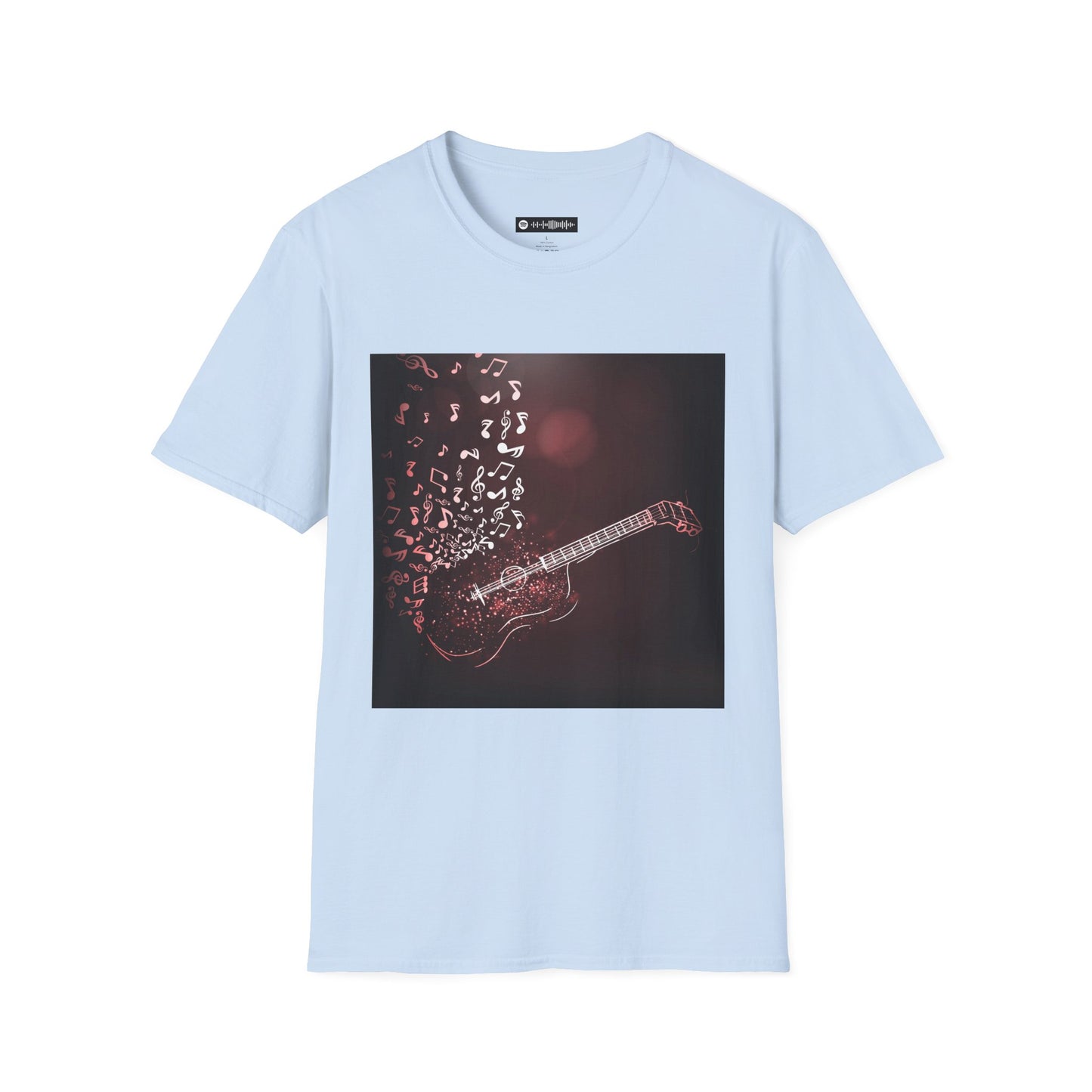 Blues Music Fan T-Shirt guitar w-notes - Unisex Softstyle Tee, Guitar Lover Gift, Musician Apparel, Concert Outfit, Blues Enthusiast Clothing