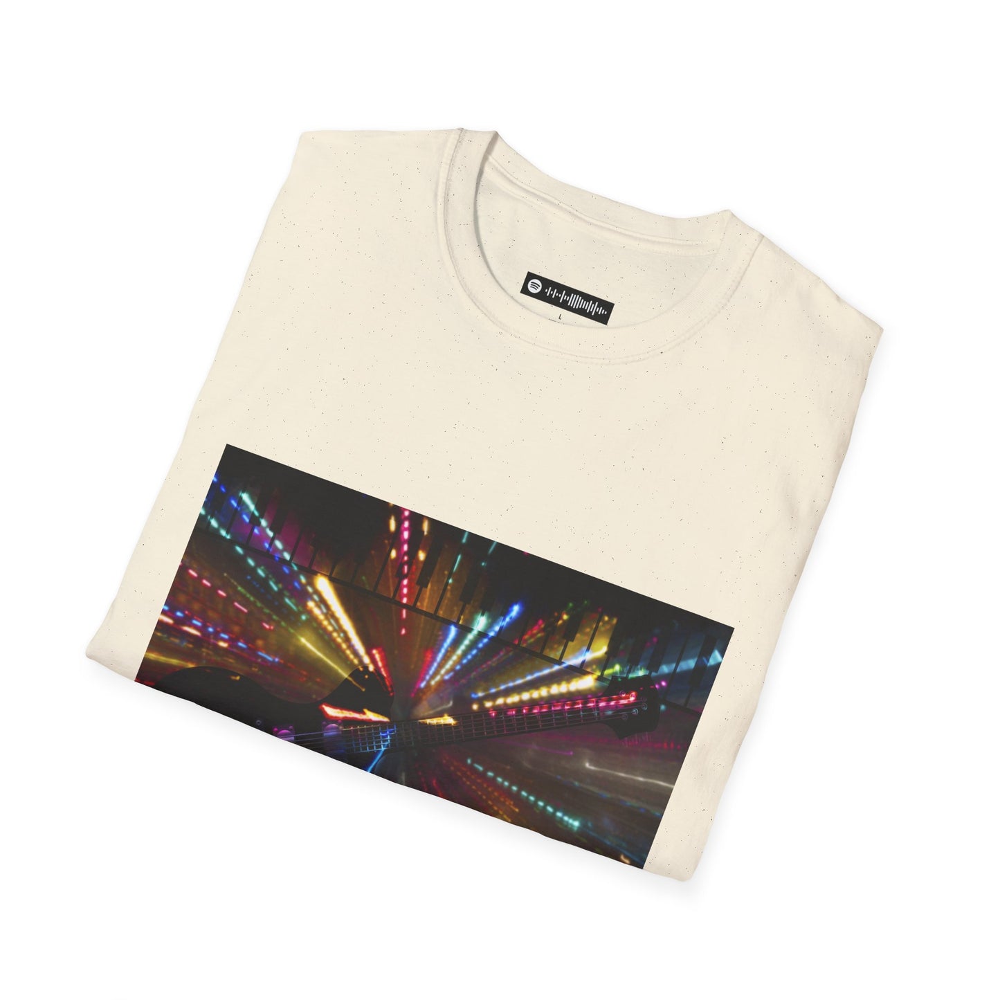 Blues Music Fan T-Shirt elec guitar lights - Unisex Softstyle Tee, Guitar Lover Gift, Musician Apparel, Concert Outfit, Blues Enthusiast Clothing