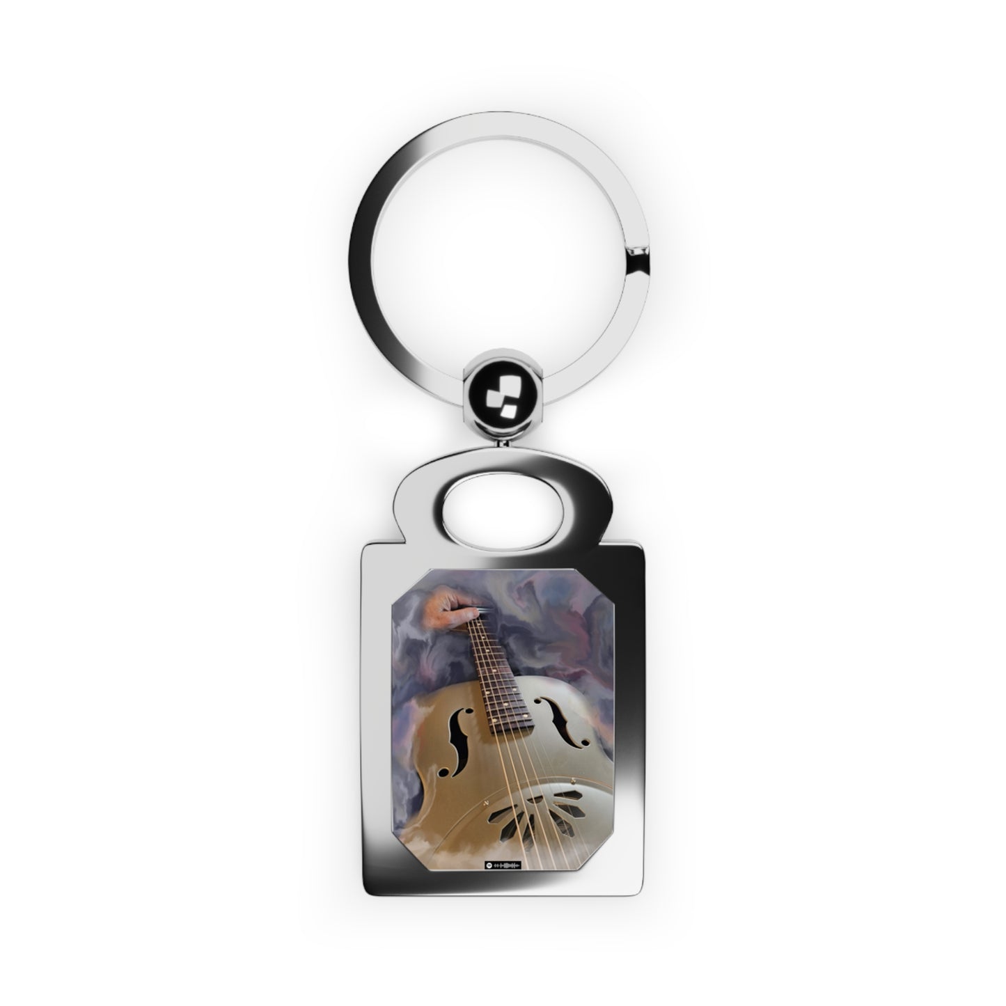 Personalized Photo Keyring with Resonator Guitar