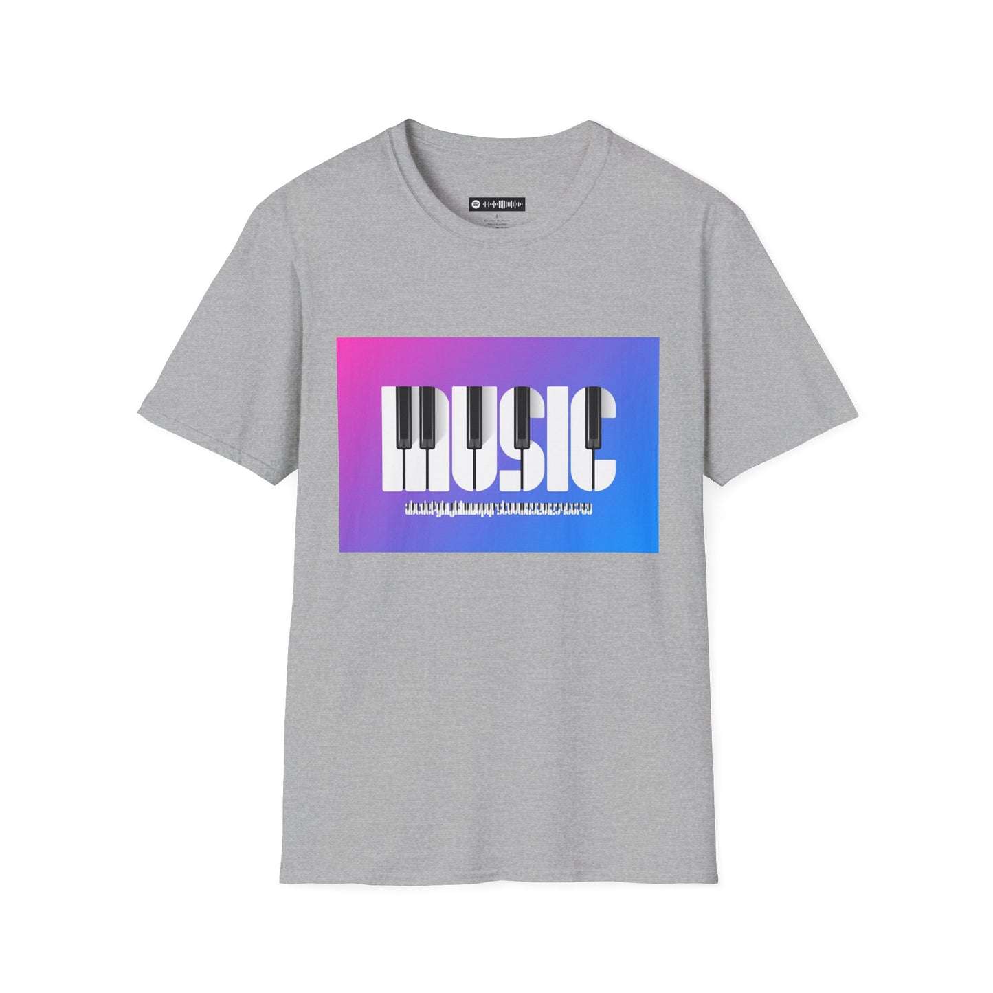 Blues Music Fan T-Shirt music piano keys - Unisex Softstyle Tee, Guitar Lover Gift, Musician Apparel, Concert Outfit, Blues Enthusiast Clothing