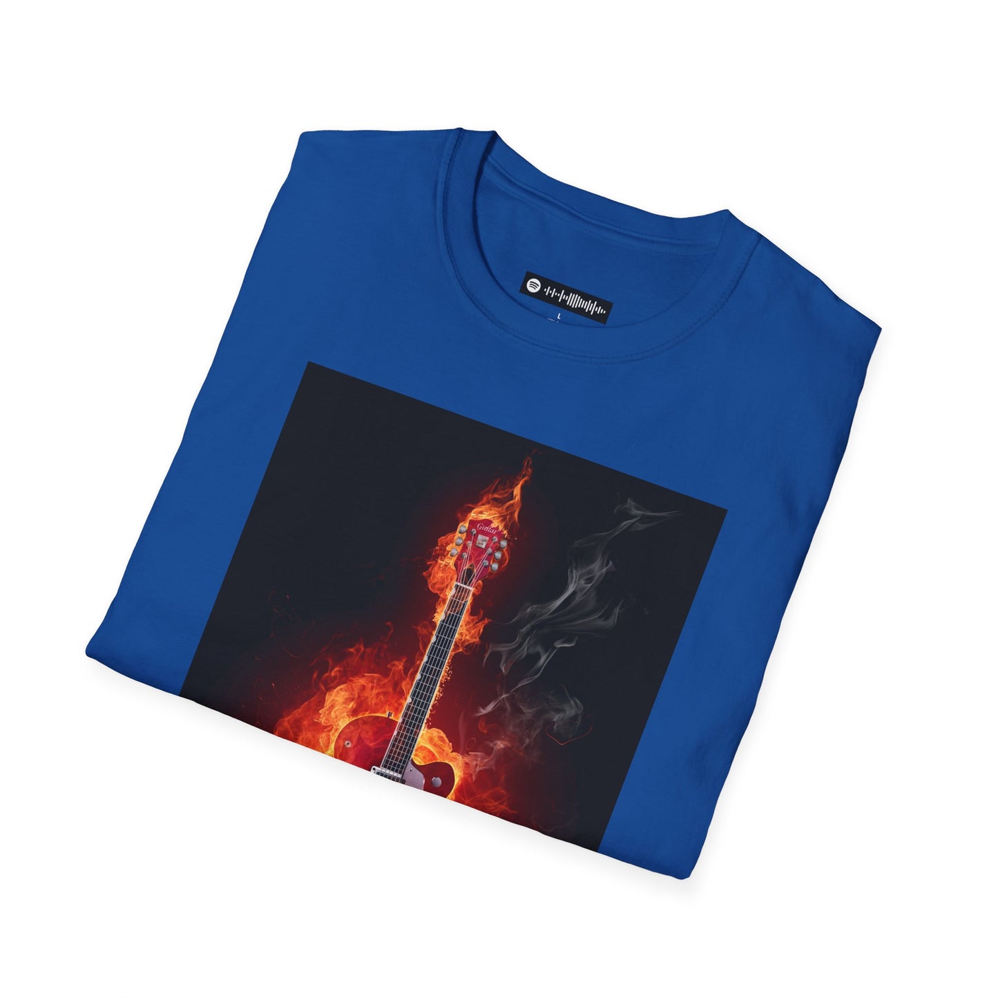 Blues Music Fan T-Shirt fire elec guitar - Unisex Softstyle Tee, Guitar Lover Gift, Musician Apparel, Concert Outfit, Blues Enthusiast Clothing