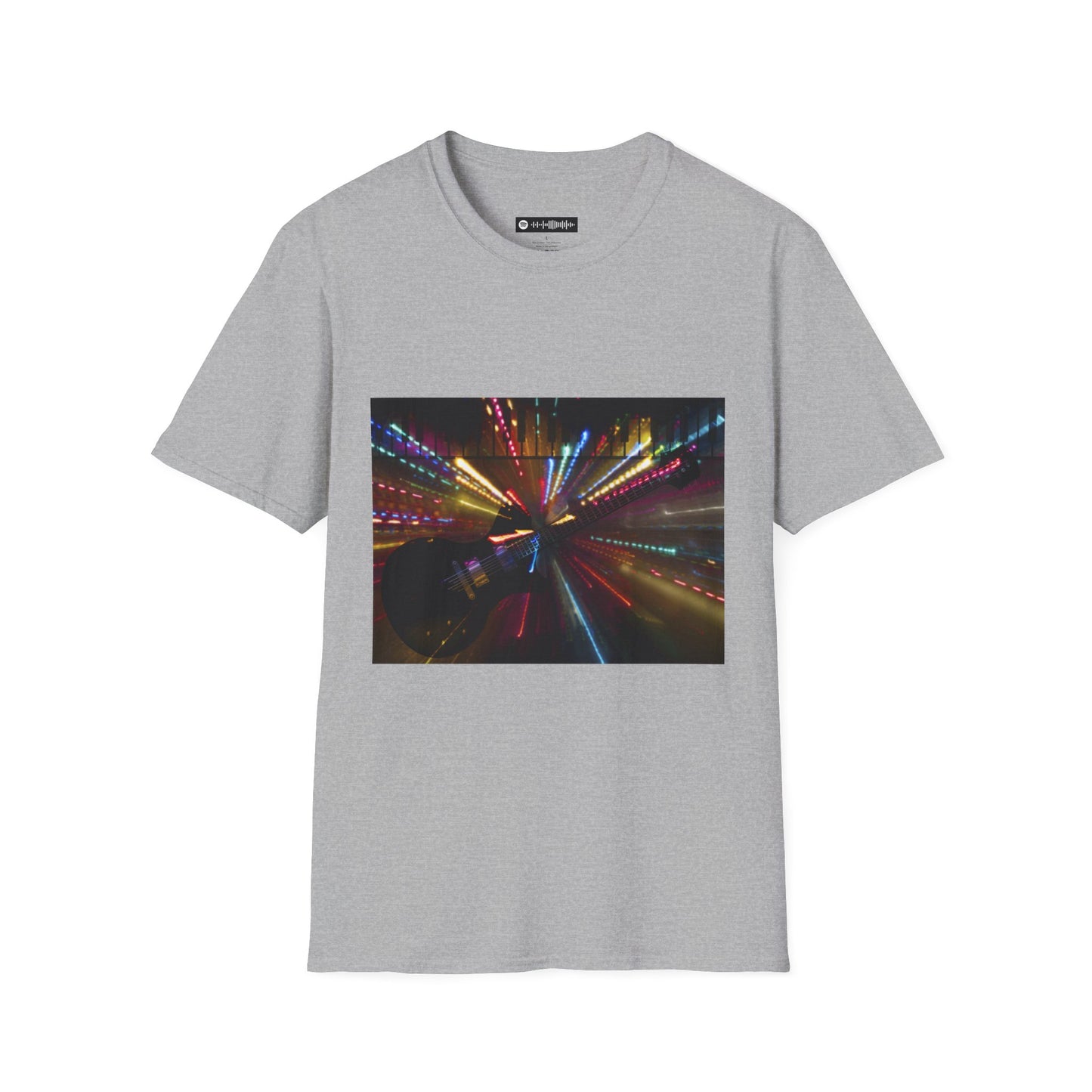 Blues Music Fan T-Shirt elec guitar lights - Unisex Softstyle Tee, Guitar Lover Gift, Musician Apparel, Concert Outfit, Blues Enthusiast Clothing