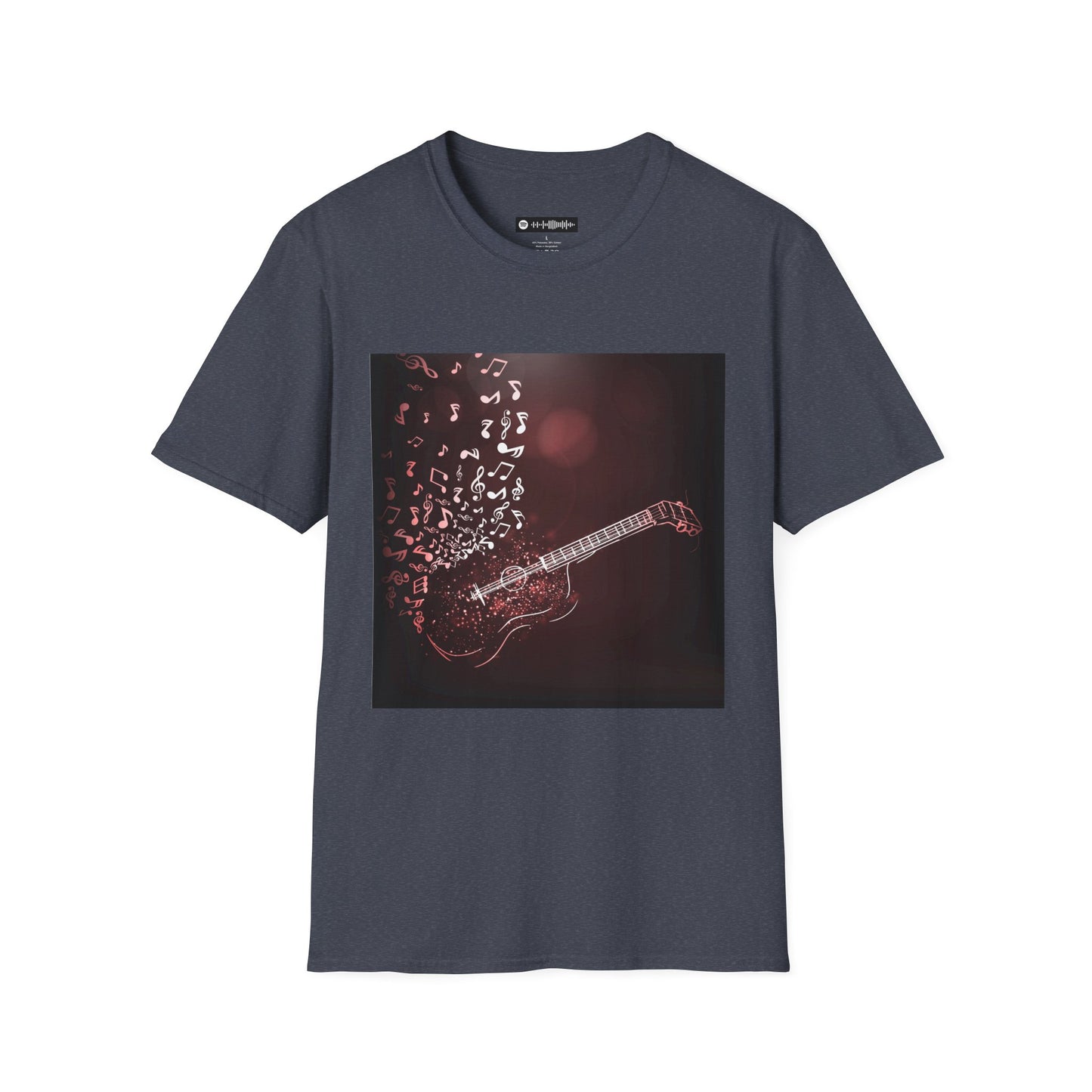 Blues Music Fan T-Shirt guitar w-notes - Unisex Softstyle Tee, Guitar Lover Gift, Musician Apparel, Concert Outfit, Blues Enthusiast Clothing