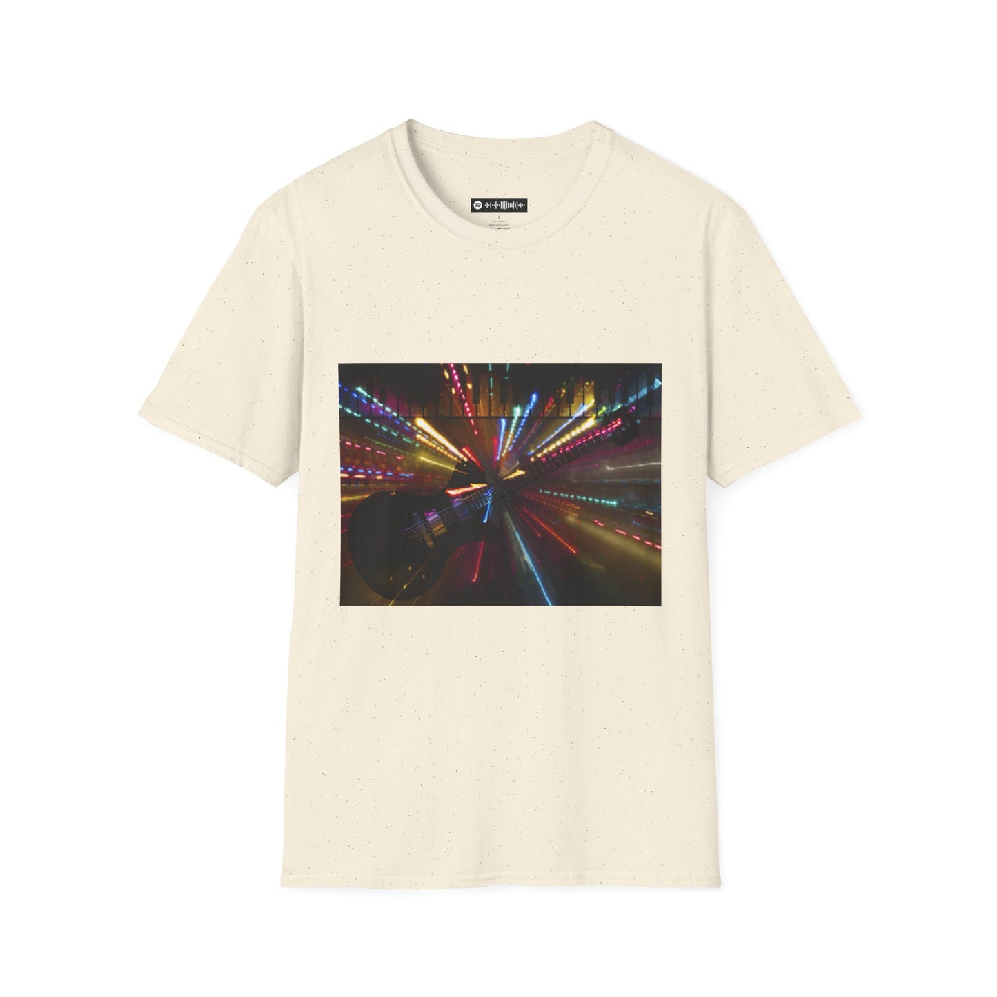 Blues Music Fan T-Shirt elec guitar lights - Unisex Softstyle Tee, Guitar Lover Gift, Musician Apparel, Concert Outfit, Blues Enthusiast Clothing