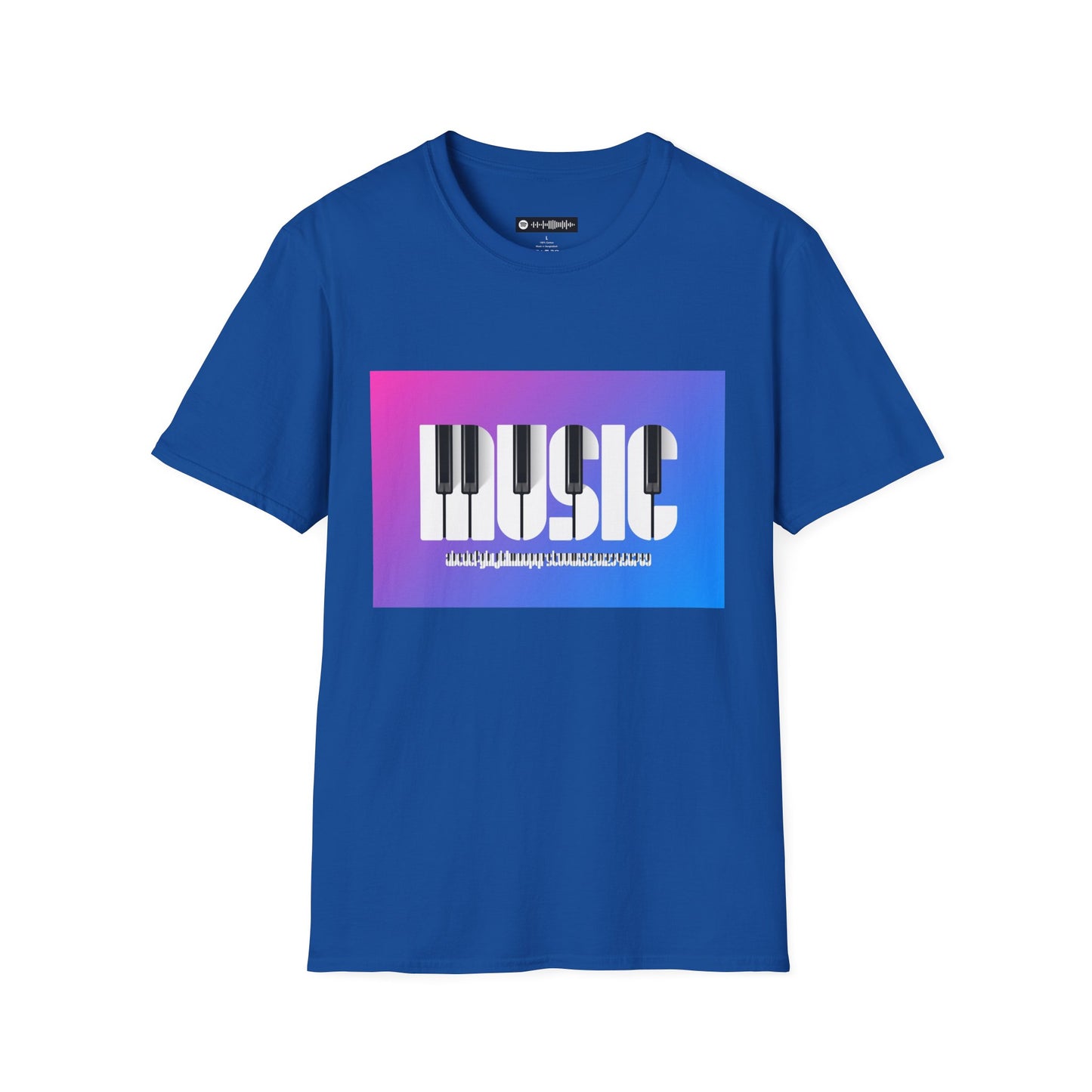Blues Music Fan T-Shirt music piano keys - Unisex Softstyle Tee, Guitar Lover Gift, Musician Apparel, Concert Outfit, Blues Enthusiast Clothing