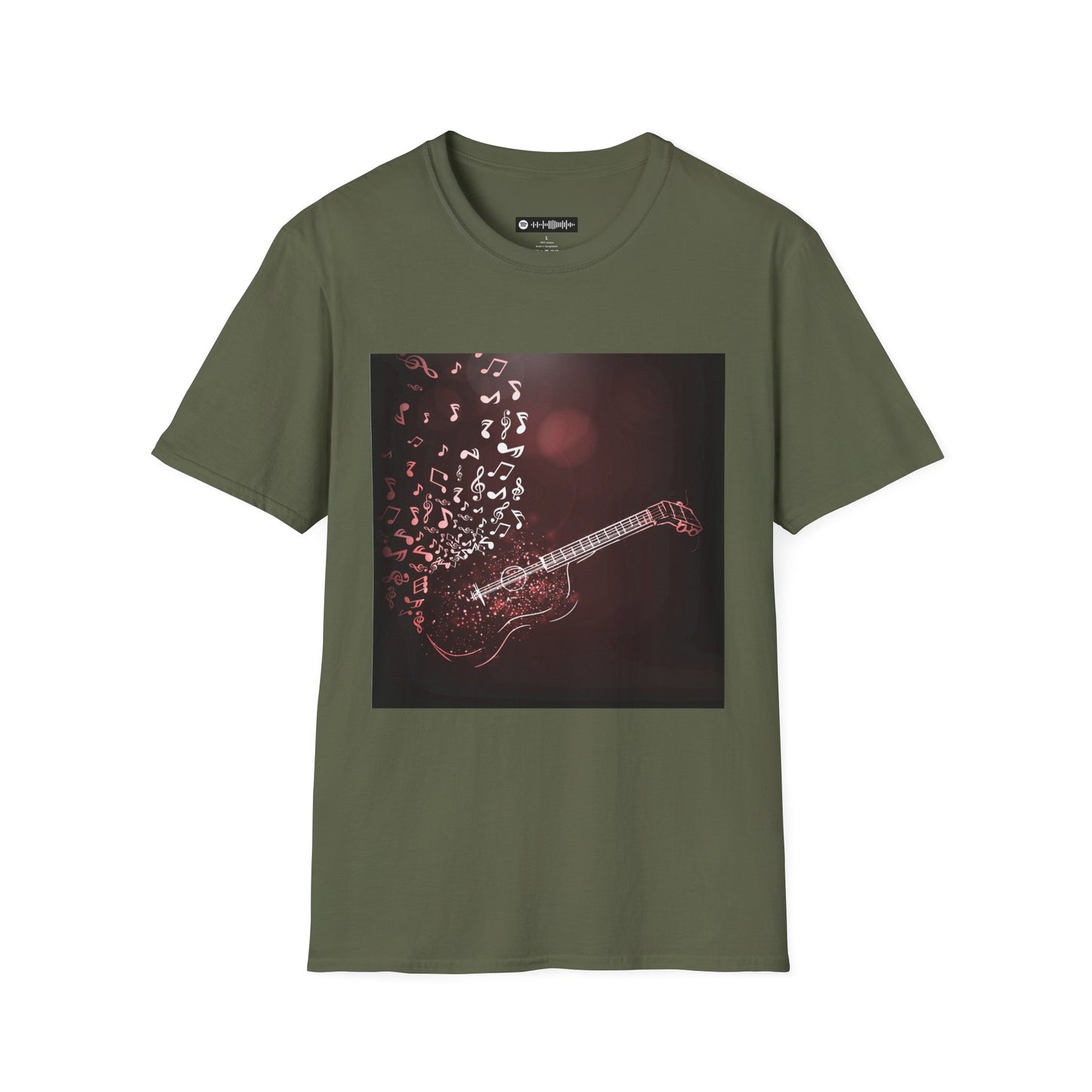 Blues Music Fan T-Shirt guitar w-notes - Unisex Softstyle Tee, Guitar Lover Gift, Musician Apparel, Concert Outfit, Blues Enthusiast Clothing