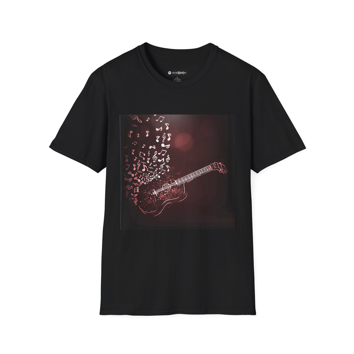 Blues Music Fan T-Shirt guitar w-notes - Unisex Softstyle Tee, Guitar Lover Gift, Musician Apparel, Concert Outfit, Blues Enthusiast Clothing