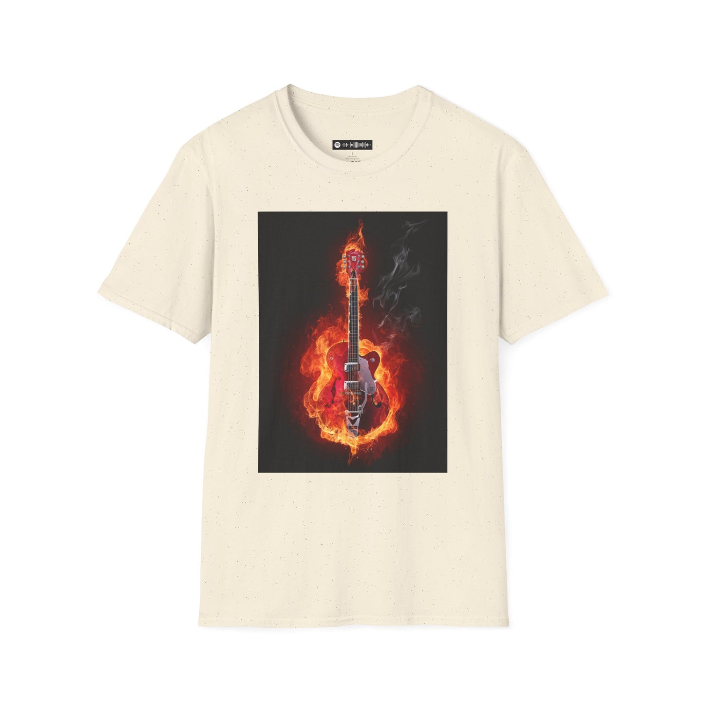 Blues Music Fan T-Shirt fire elec guitar - Unisex Softstyle Tee, Guitar Lover Gift, Musician Apparel, Concert Outfit, Blues Enthusiast Clothing