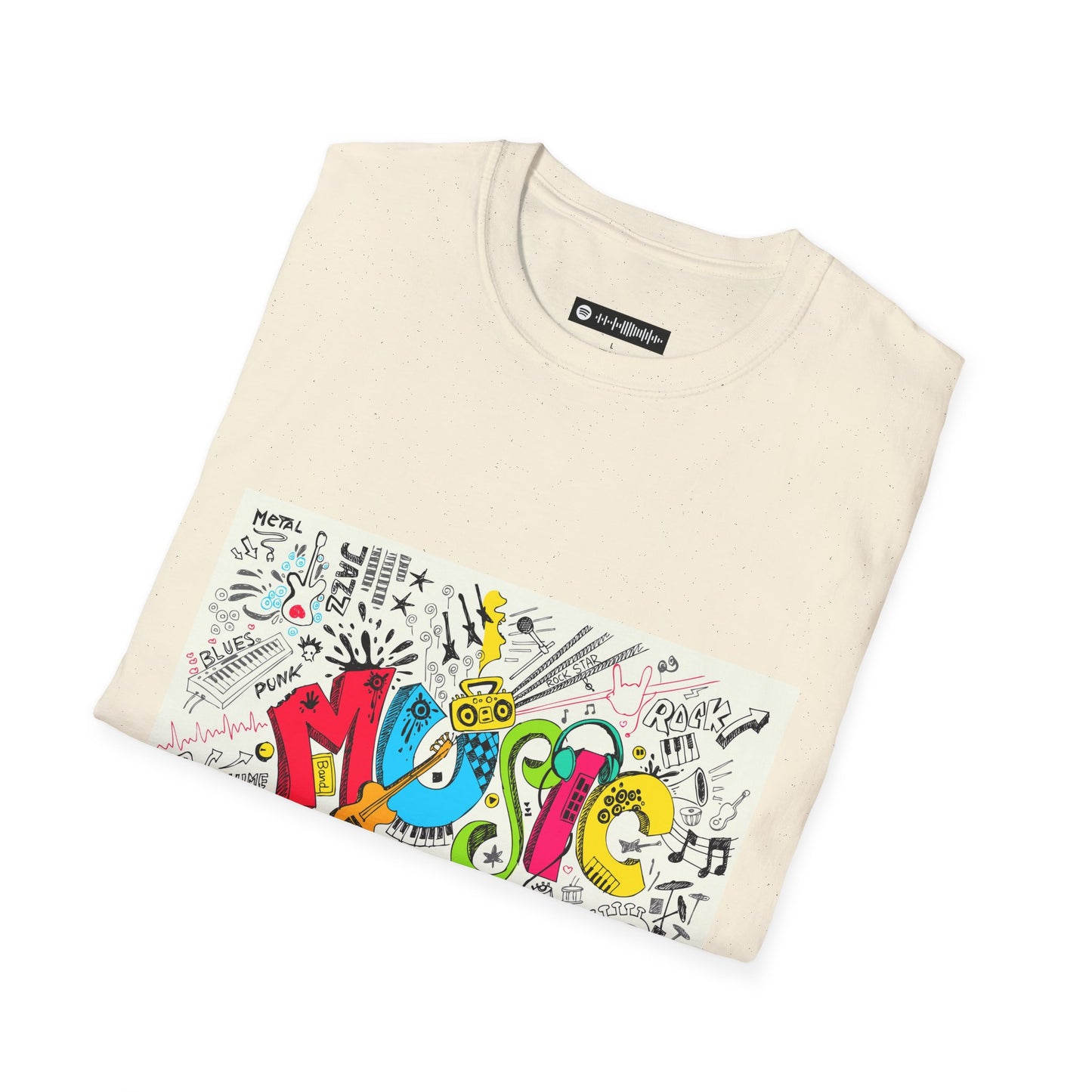 Blues Music Fan T-Shirt music2  - Unisex Softstyle Tee, Guitar Lover Gift, Musician Apparel, Concert Outfit, Blues Enthusiast Clothing