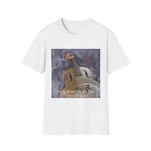 Blues Music Fan T-Shirt resonator guitar - Unisex Softstyle Tee, Guitar Lover Gift, Musician Apparel, Concert Outfit, Blues Enthusiast Clothing