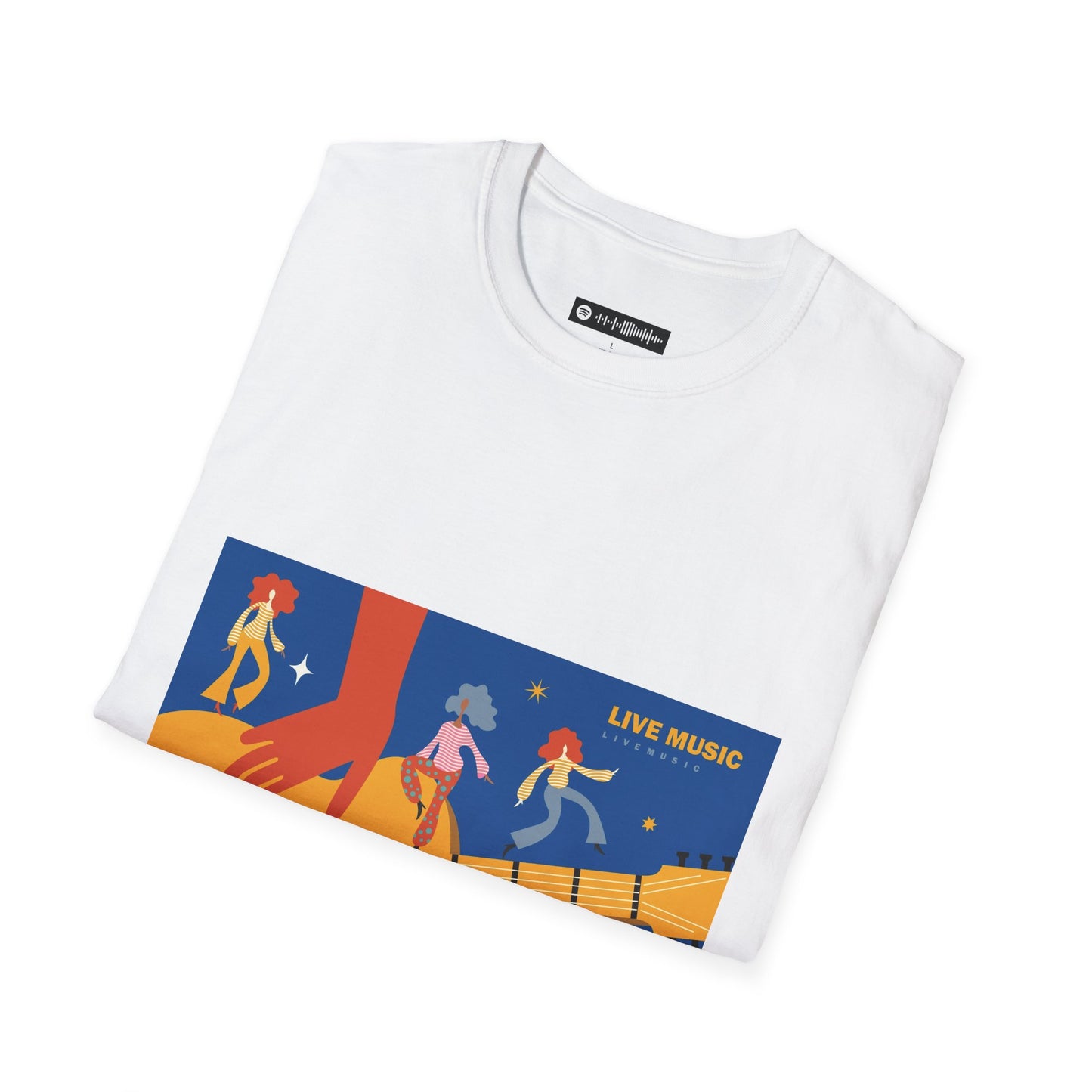 Blues Music Fan T-Shirt guitar playing hand - Unisex Softstyle Tee, Guitar Lover Gift, Musician Apparel, Concert Outfit, Blues Enthusiast Clothing