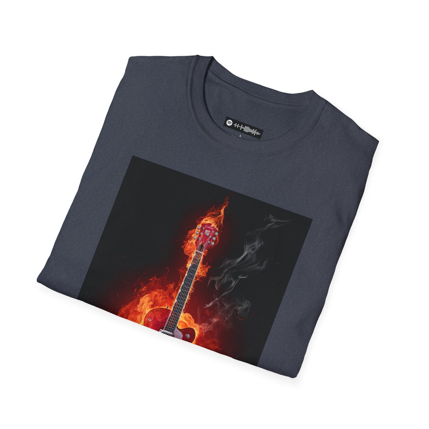 Blues Music Fan T-Shirt fire elec guitar - Unisex Softstyle Tee, Guitar Lover Gift, Musician Apparel, Concert Outfit, Blues Enthusiast Clothing