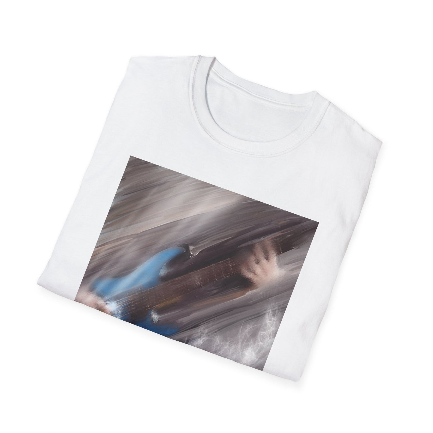 Blues Music Fan T-Shirt - Blue Guitar Unisex Softstyle Tee, Guitar Lover Gift, Musician Apparel, Concert Outfit, Blues Enthusiast Clothing