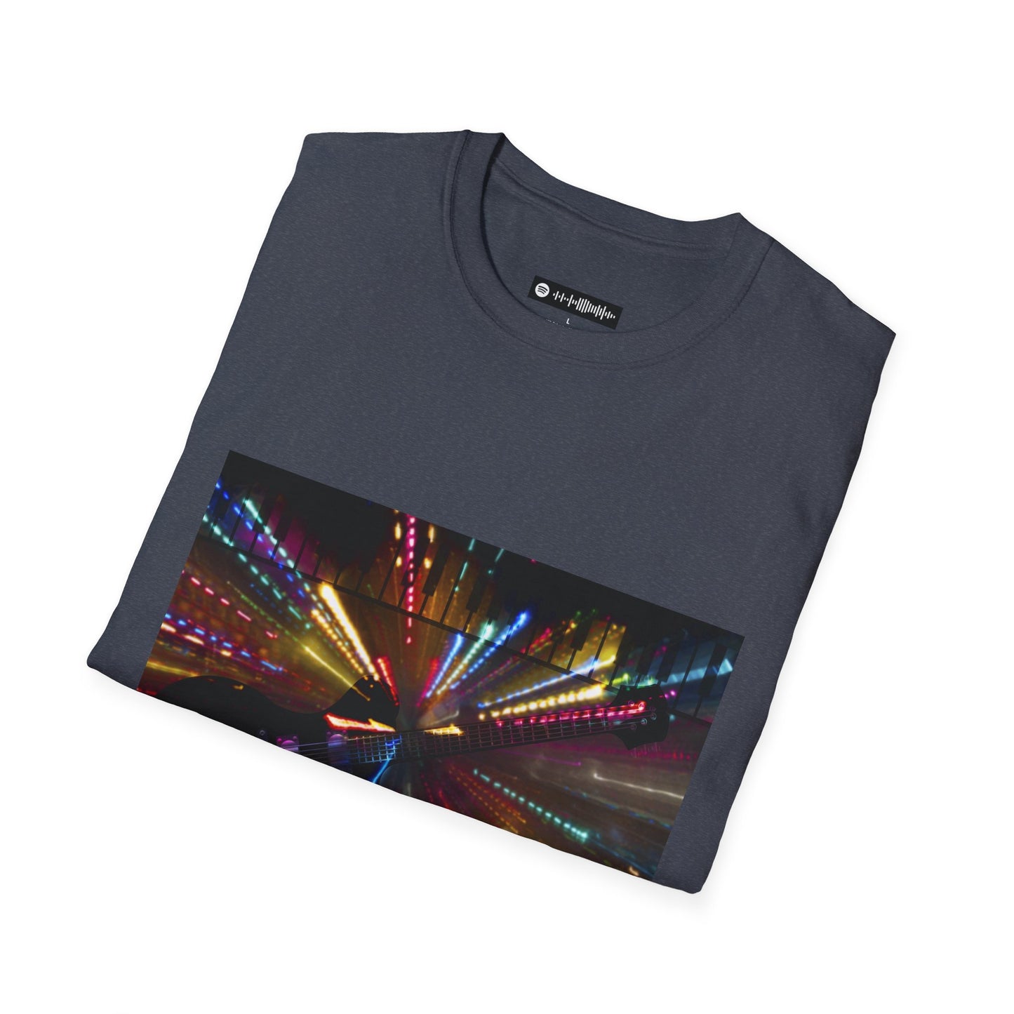 Blues Music Fan T-Shirt elec guitar lights - Unisex Softstyle Tee, Guitar Lover Gift, Musician Apparel, Concert Outfit, Blues Enthusiast Clothing