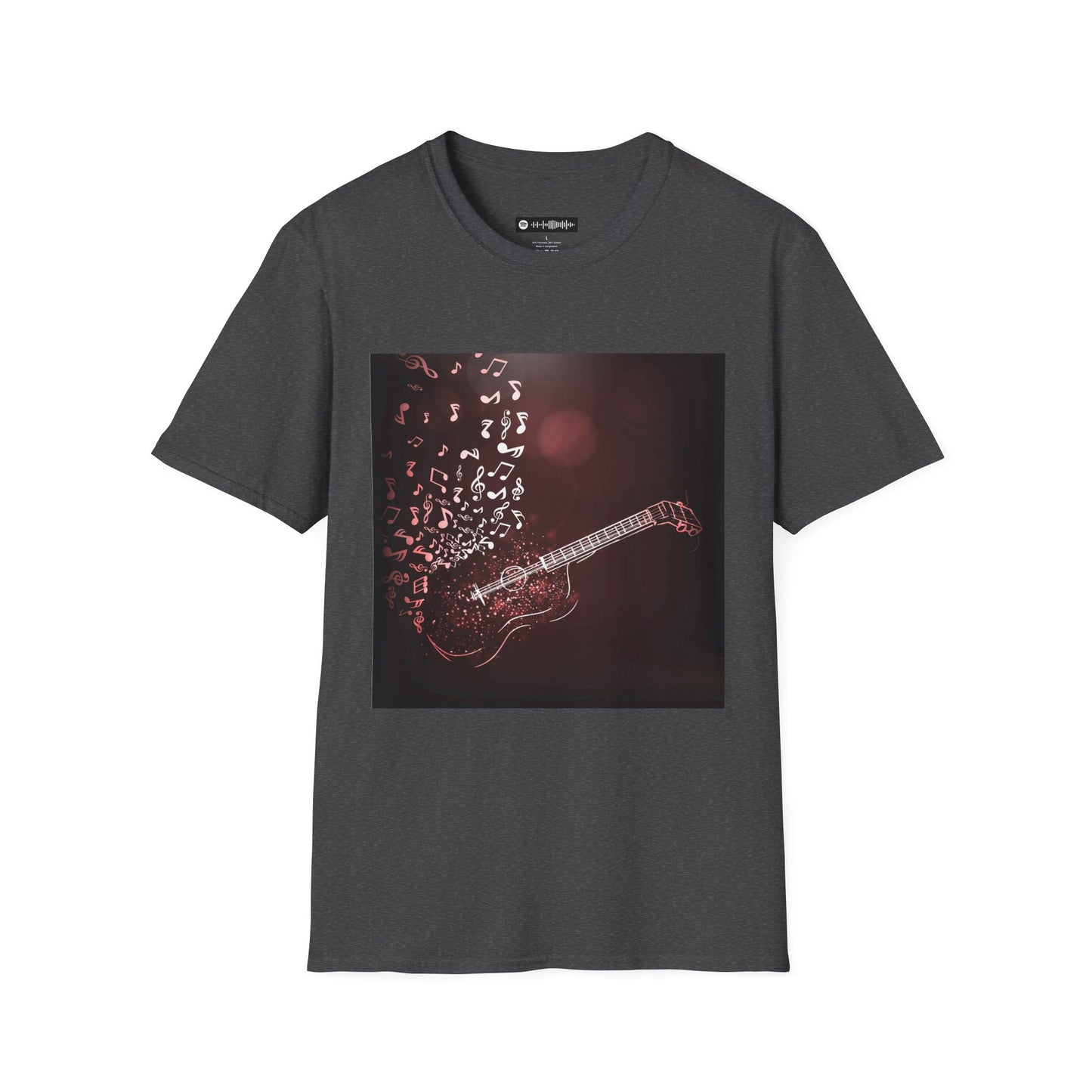 Blues Music Fan T-Shirt guitar w-notes - Unisex Softstyle Tee, Guitar Lover Gift, Musician Apparel, Concert Outfit, Blues Enthusiast Clothing