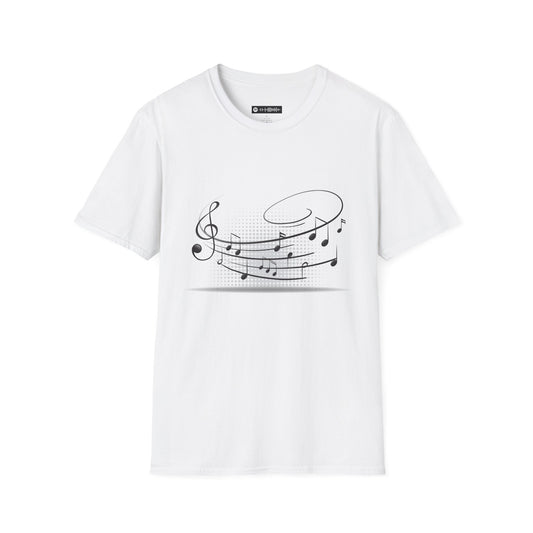 Blues Music Fan T-Shirt music music staff - Unisex Softstyle Tee, Guitar Lover Gift, Musician Apparel, Concert Outfit, Blues Enthusiast Clothing