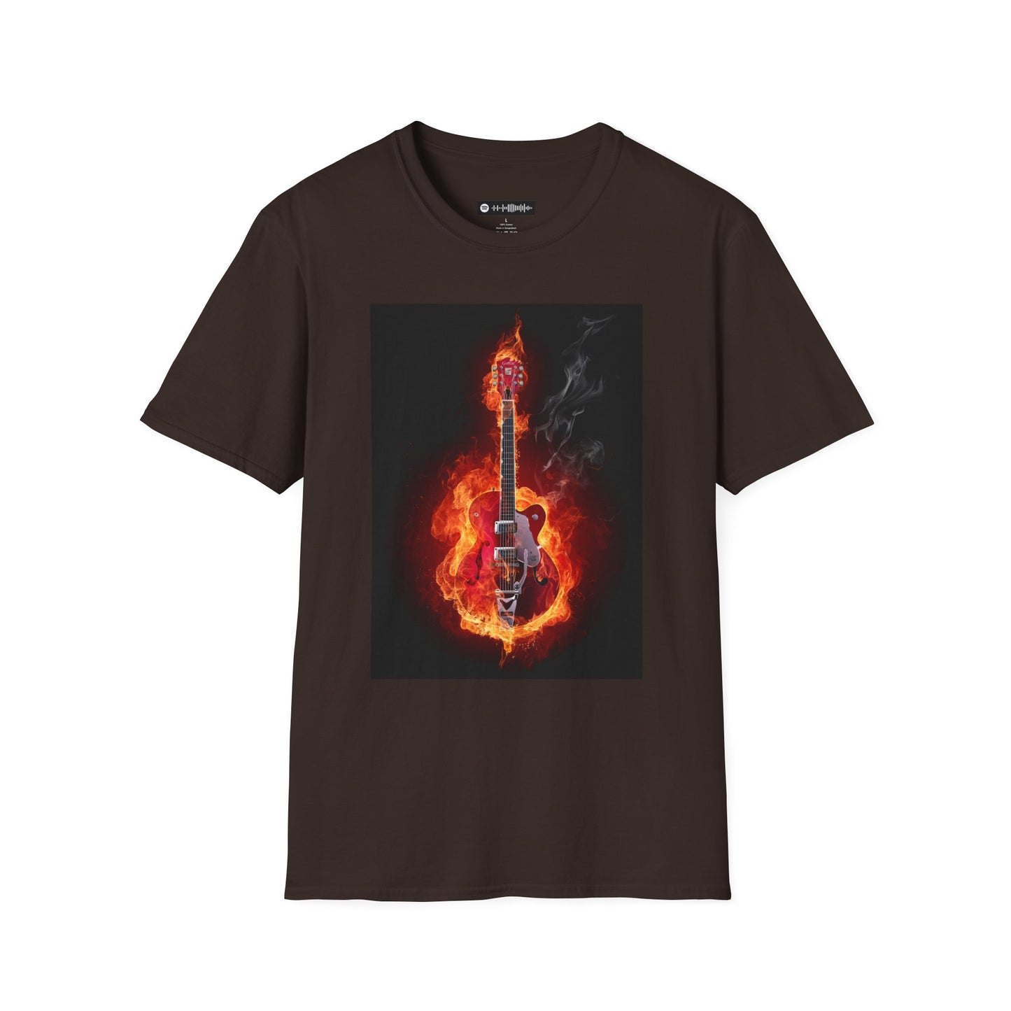Blues Music Fan T-Shirt fire elec guitar - Unisex Softstyle Tee, Guitar Lover Gift, Musician Apparel, Concert Outfit, Blues Enthusiast Clothing