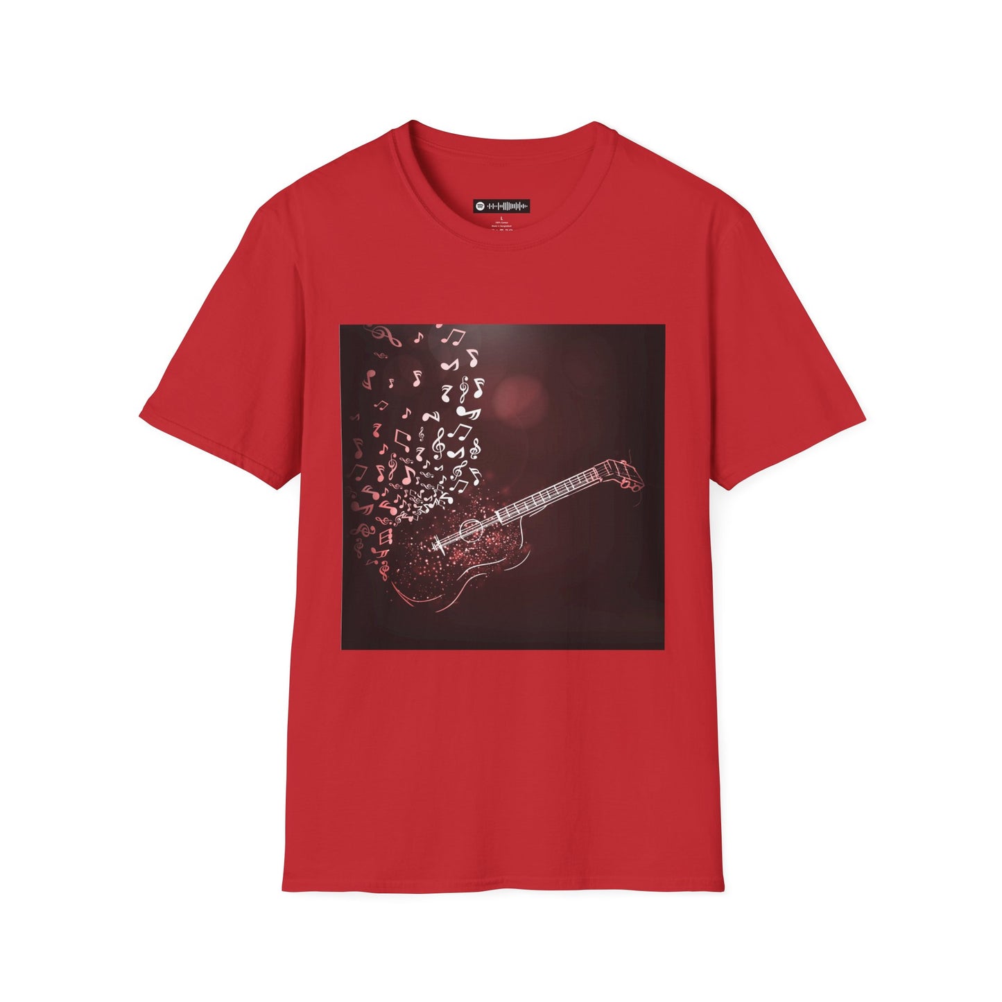 Blues Music Fan T-Shirt guitar w-notes - Unisex Softstyle Tee, Guitar Lover Gift, Musician Apparel, Concert Outfit, Blues Enthusiast Clothing
