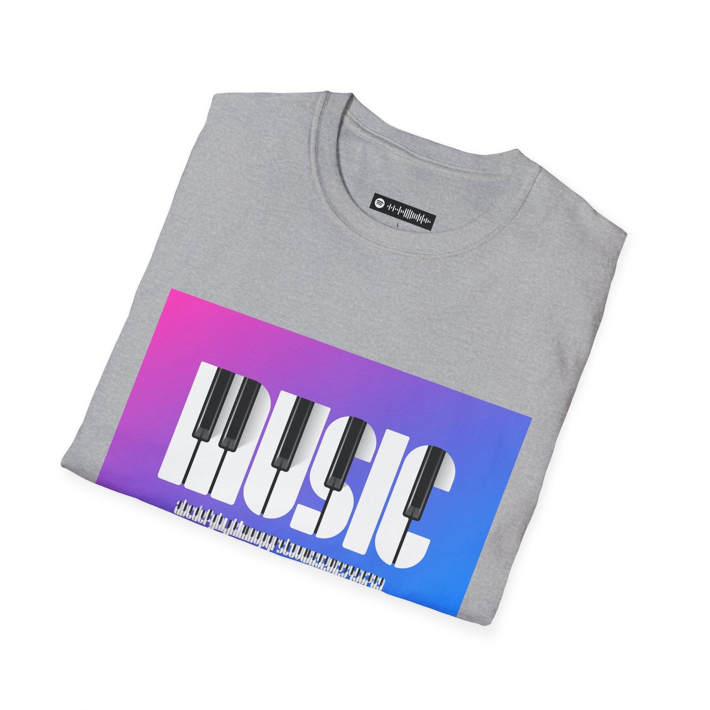 Blues Music Fan T-Shirt music piano keys - Unisex Softstyle Tee, Guitar Lover Gift, Musician Apparel, Concert Outfit, Blues Enthusiast Clothing