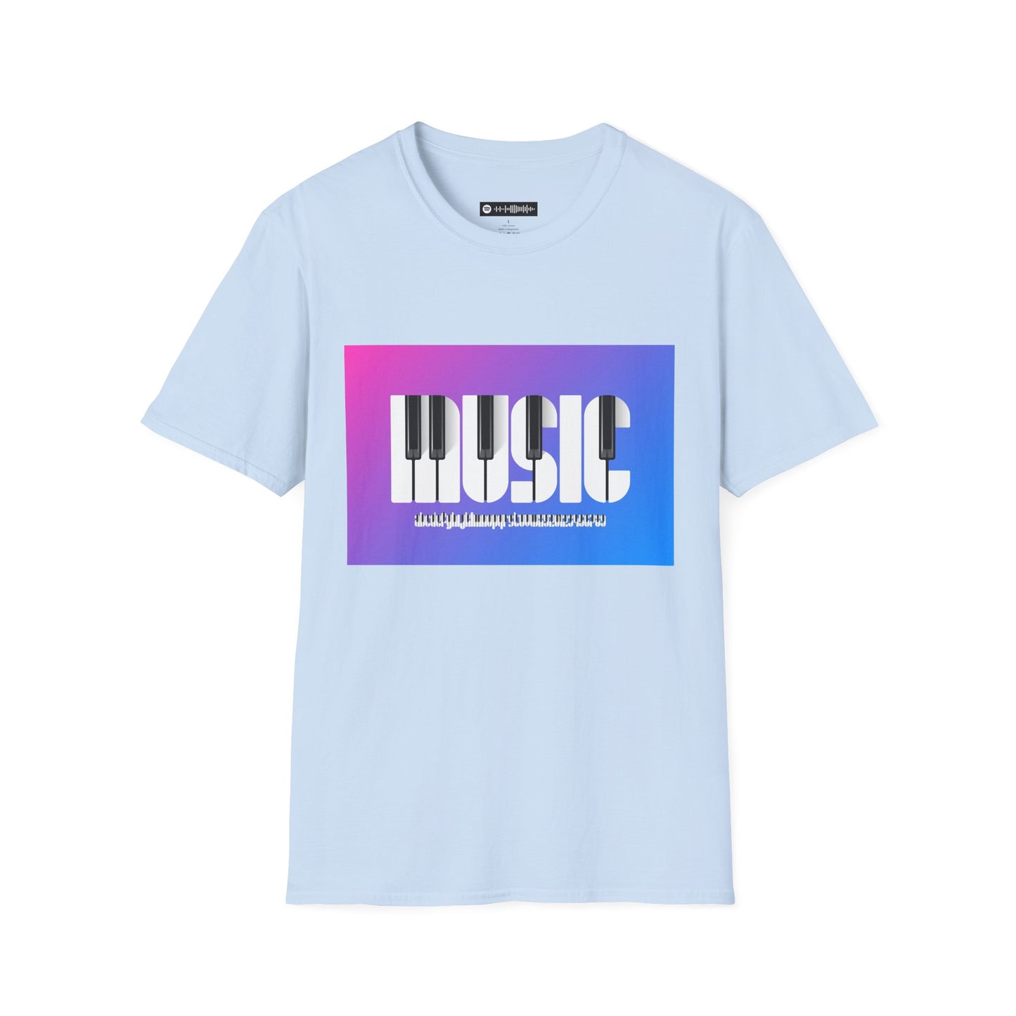 Blues Music Fan T-Shirt music piano keys - Unisex Softstyle Tee, Guitar Lover Gift, Musician Apparel, Concert Outfit, Blues Enthusiast Clothing