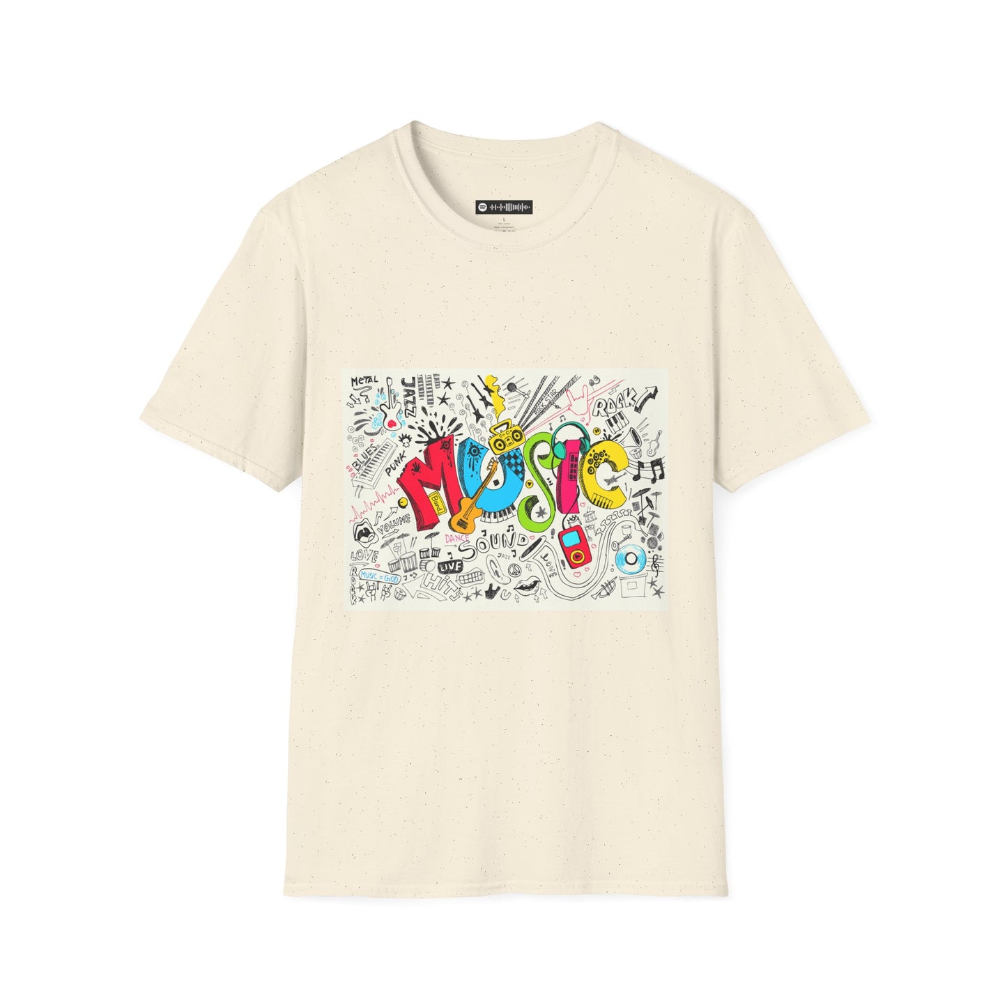 Blues Music Fan T-Shirt music2  - Unisex Softstyle Tee, Guitar Lover Gift, Musician Apparel, Concert Outfit, Blues Enthusiast Clothing