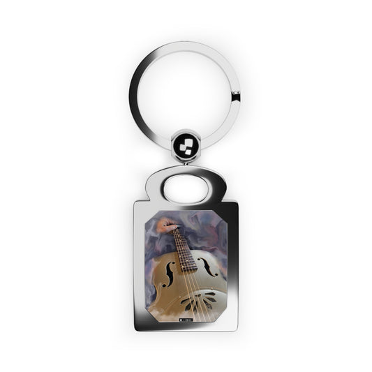 Personalized Photo Keyring with Resonator Guitar
