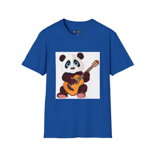 Blues Music Fan T-Shirt guitar panda - Unisex Softstyle Tee, Guitar Lover Gift, Musician Apparel, Concert Outfit, Blues Enthusiast Clothing